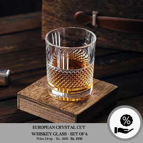 EUROPEAN CRYSTAL CUT WHISKEY GLASS
