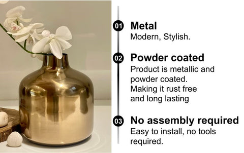 ANTIQUE DECOR METAL FLOWER VASE -PACK OF 1