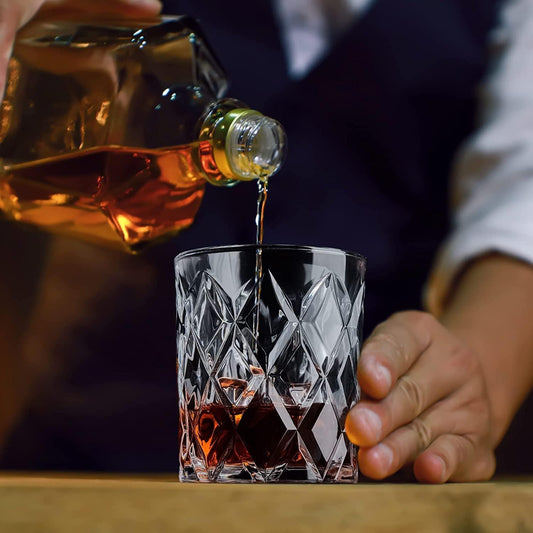 CZECH WHISKEY GLASS SET OF 6 + FREE PEG MEASURE