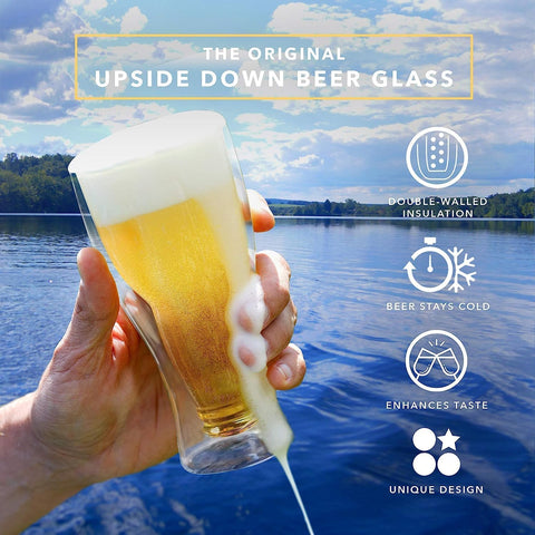 UPSIDE DOWN BEER GLASS - SET OF 2