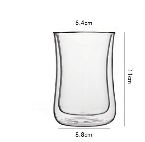 DOUBLE-WALLED GLASS TEA CUP 300ML - PACK OF 2