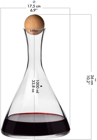 CRYSTAL GLASS WHISKEY DECANTER WITH STOPPER 1800ML - PACK OF 1