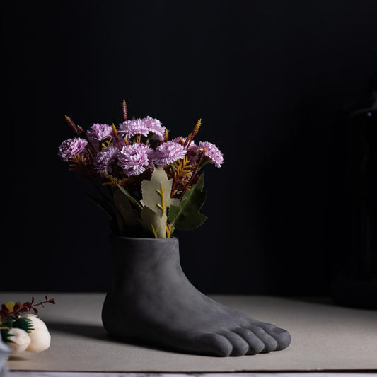 URBAN FOOT CONCRETE VASE MATT FINISH - CHARCOAL GREY