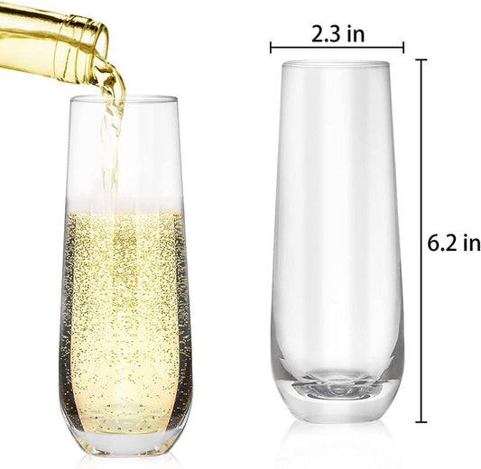 STEMLESS CHAMPAGNE GLASSES - SET OF 6