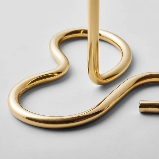 METAL GOLDEN CURVE TAPER CANDLE HOLDER - PACK OF 3