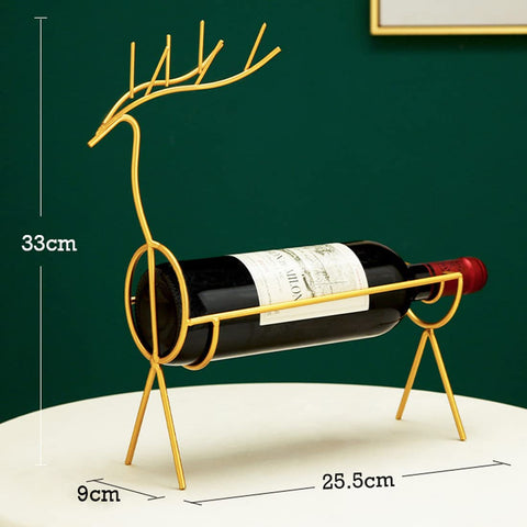 DEER WINE BOTTLE HOLDER RACK STAND SET - PACK OF 1