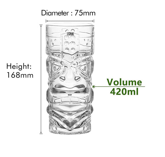TRIBAL THEME TALL GLASS - SET OF 6