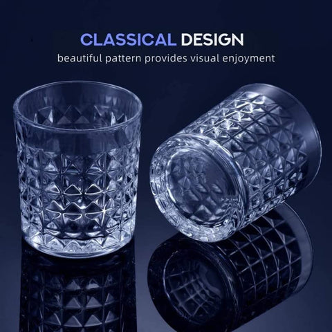 EUROPEAN STYLE SQUARE CLEAR GLASS DECANTER SET - PACK OF 7