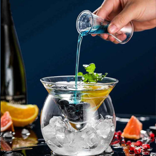 COCKTAIL GLASS WITH CHILLER ICE BOWL 200ML - PACK OF 2