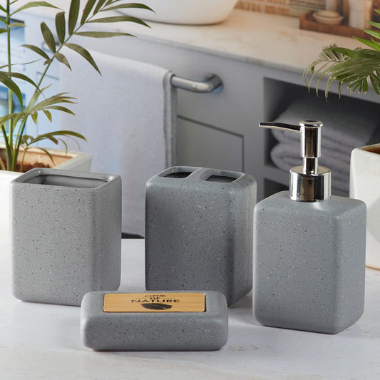 LUXURY MODERN CERAMIC BATHROOM ACCESSORIES - PACK OF 4