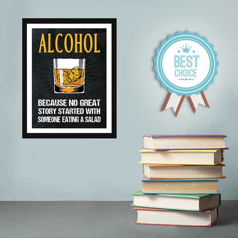 ALCHOL QUOTE FRAME - PACK OF 1