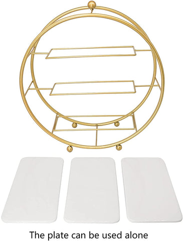MODERN CLASSIC GOLD METAL TIERED 3 TIER DESSERT STAND - PACK OF 1