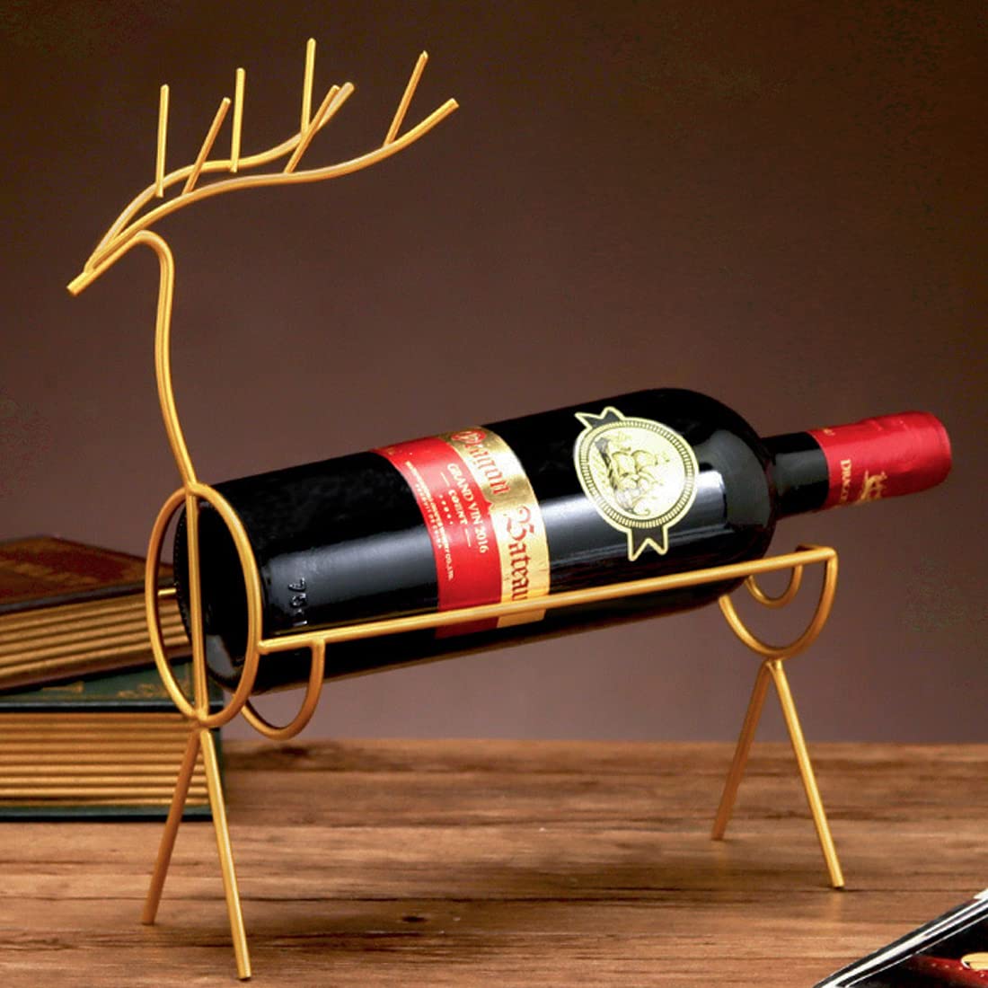 DEER WINE BOTTLE HOLDER RACK STAND SET - PACK OF 1