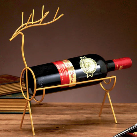DEER WINE BOTTLE HOLDER RACK STAND SET - PACK OF 1
