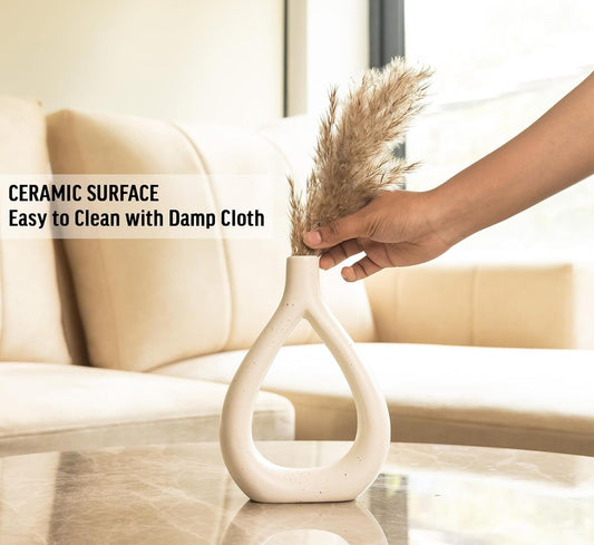 EARTHY MATTE FINISH DONUT FLOWER VASE - PACK OF 1