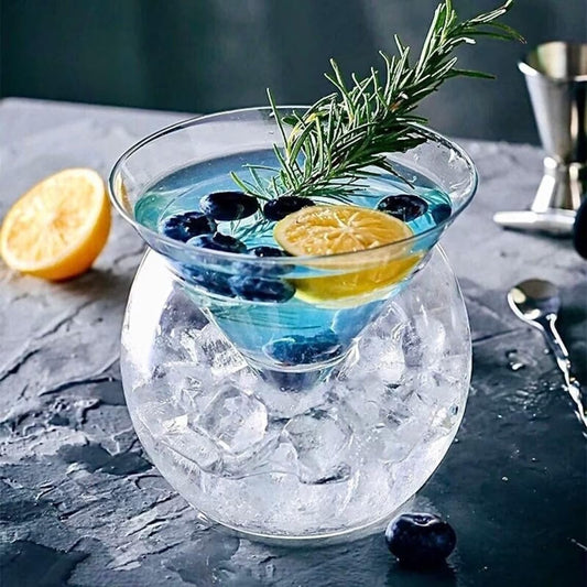 COCKTAIL GLASS WITH CHILLER ICE BOWL 200ML - PACK OF 2
