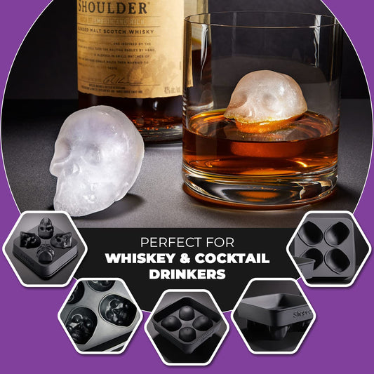 3D SKULL SILICONE ICE CUBE TRAY