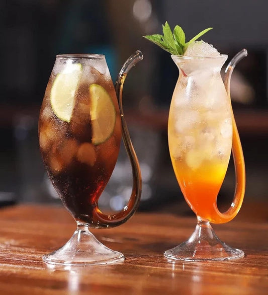 VAMPIRE COCKTAIL GLASS SIPPER WITH GLASS STRAW 500ML - PACK OF 2