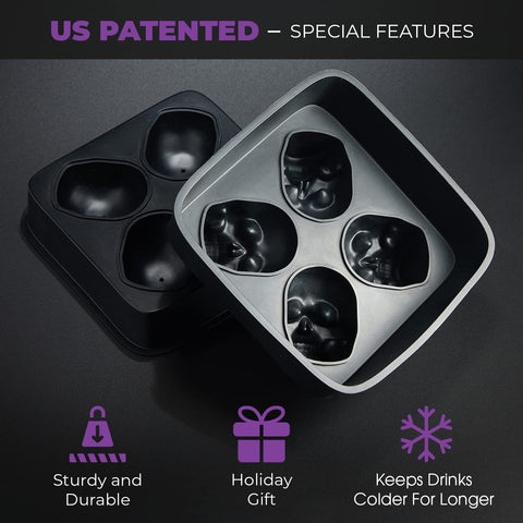 3D SKULL SILICONE ICE CUBE TRAY