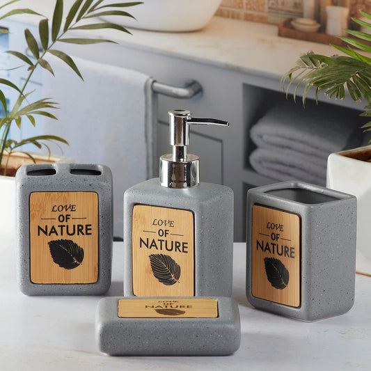 LUXURY MODERN CERAMIC BATHROOM ACCESSORIES - PACK OF 4