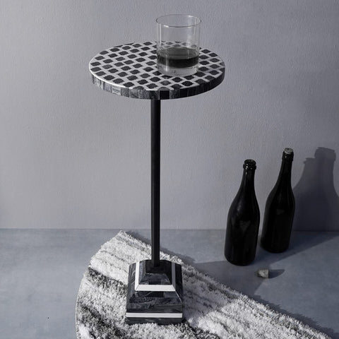 BLACK & WHITE MYSTIQUE DRINK TABLE - PACK OF 1