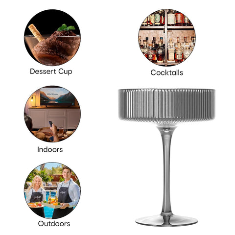 CHAMPAGNE COUPE GLASSES 200ML - PACK OF 4