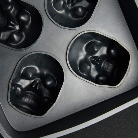 3D SKULL SILICONE ICE CUBE TRAY MOLD - PACK OF 2
