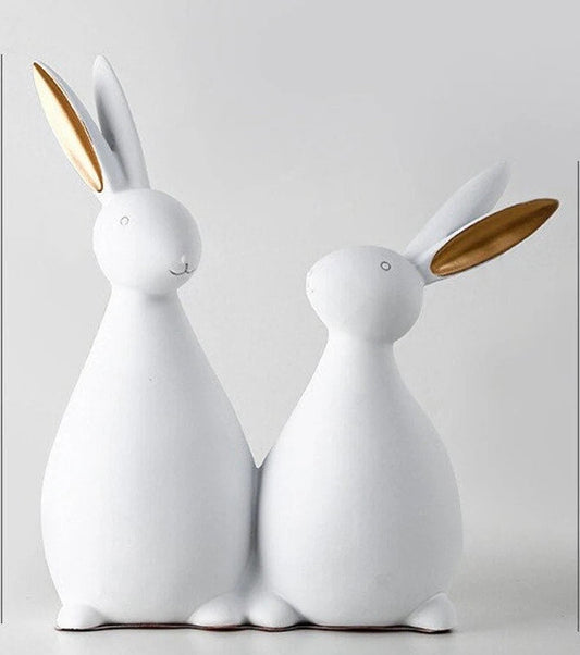 RABBIT PAIR HAND CRAFTED SHOWPIECE - SET OF 2