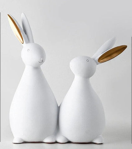 RABBIT PAIR HAND CRAFTED SHOWPIECE - SET OF 2