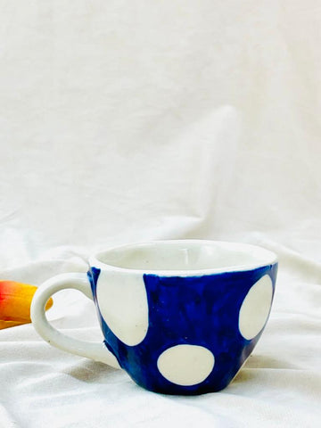 BLUE POLKA DOT CUPS - SET OF 2