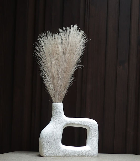 BOHO CHIC CERAMIC VASE ROUGH FINISH - OFF WHITE
